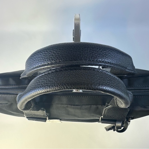 NWT Men’s Alfani Black Canvas  Briefcase - Picture 8 of 13